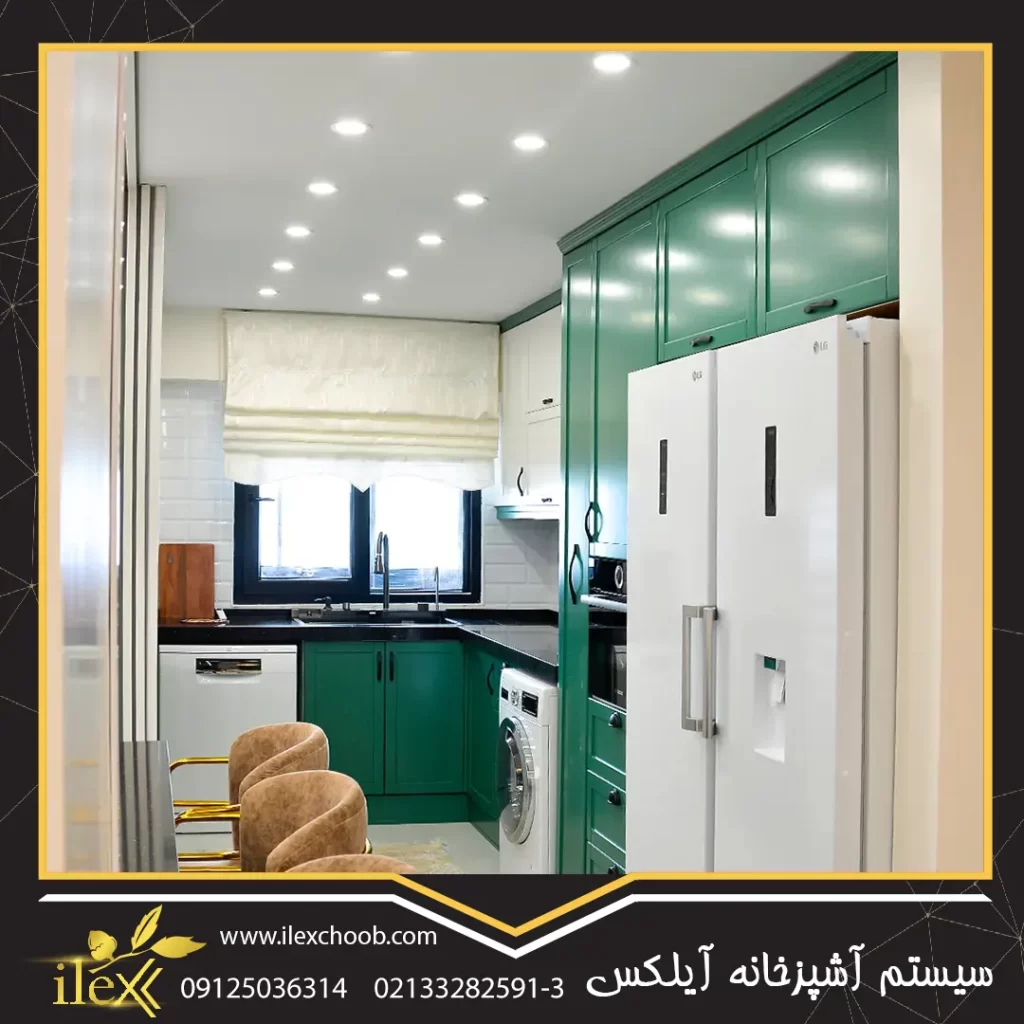 عکس کابینت نئو کلاسیک سبز