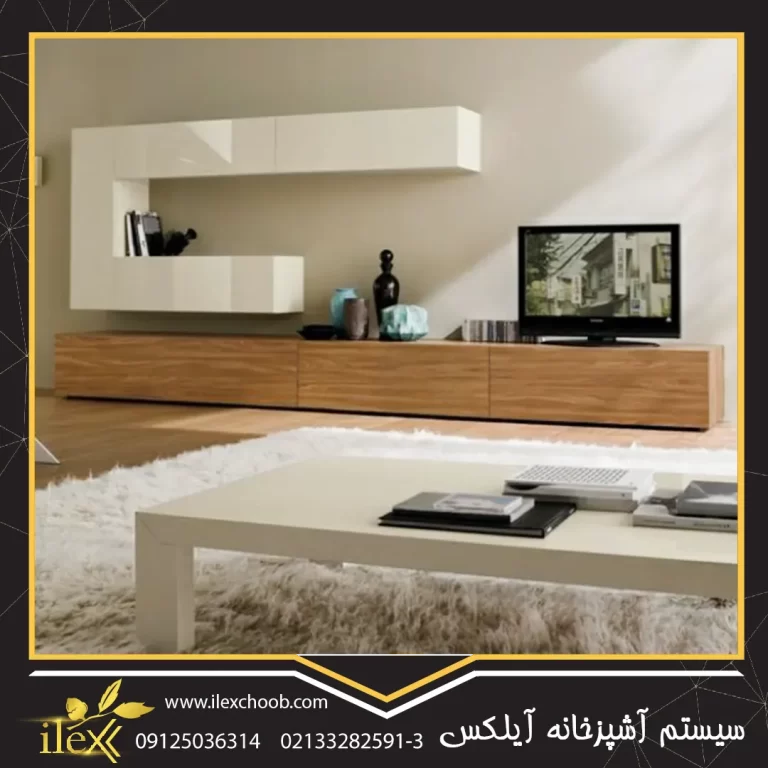 tV Wall سفید چوبی