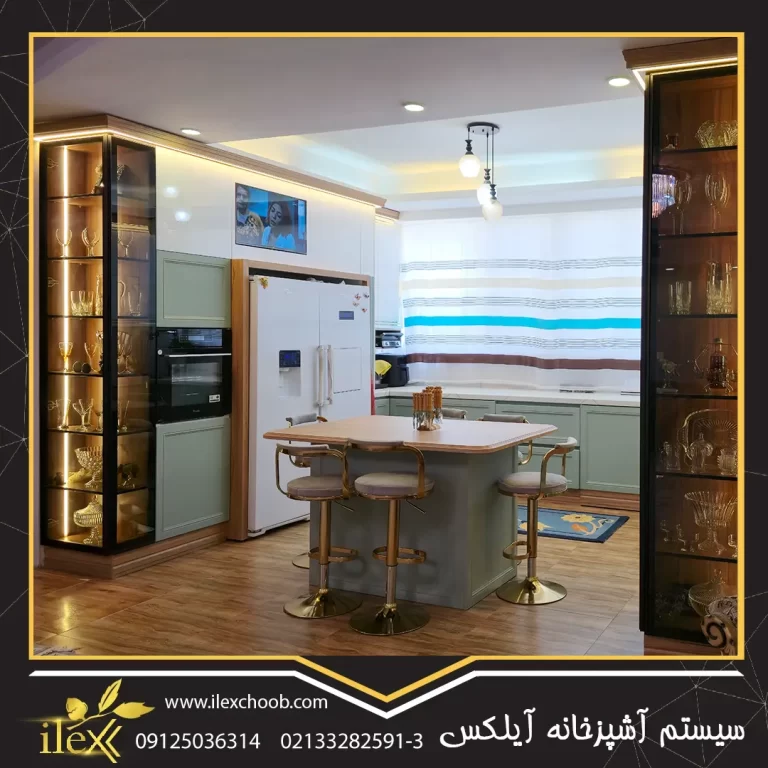 کابینت نئوکلاسیک دو رنگ