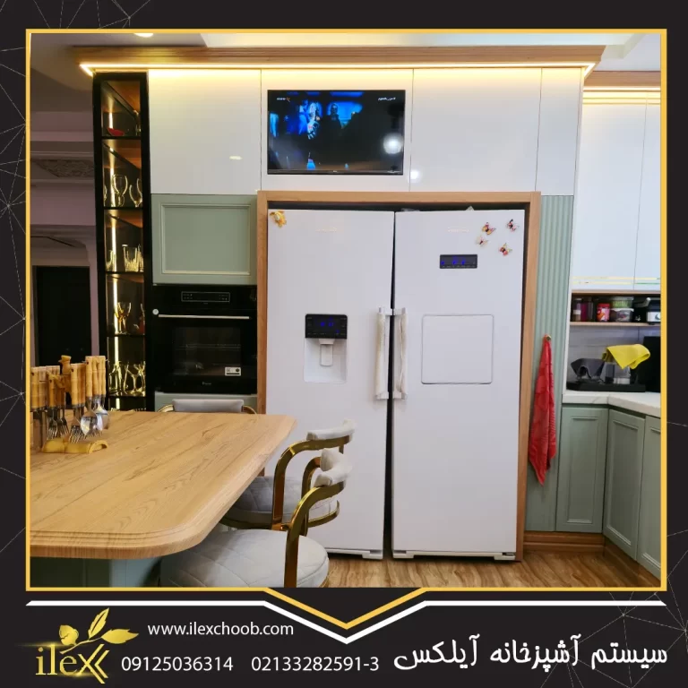 کابینت نئوکلاسیک سفید سبز